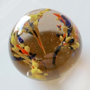 Handcrafted Glass Sphere with Floral Design